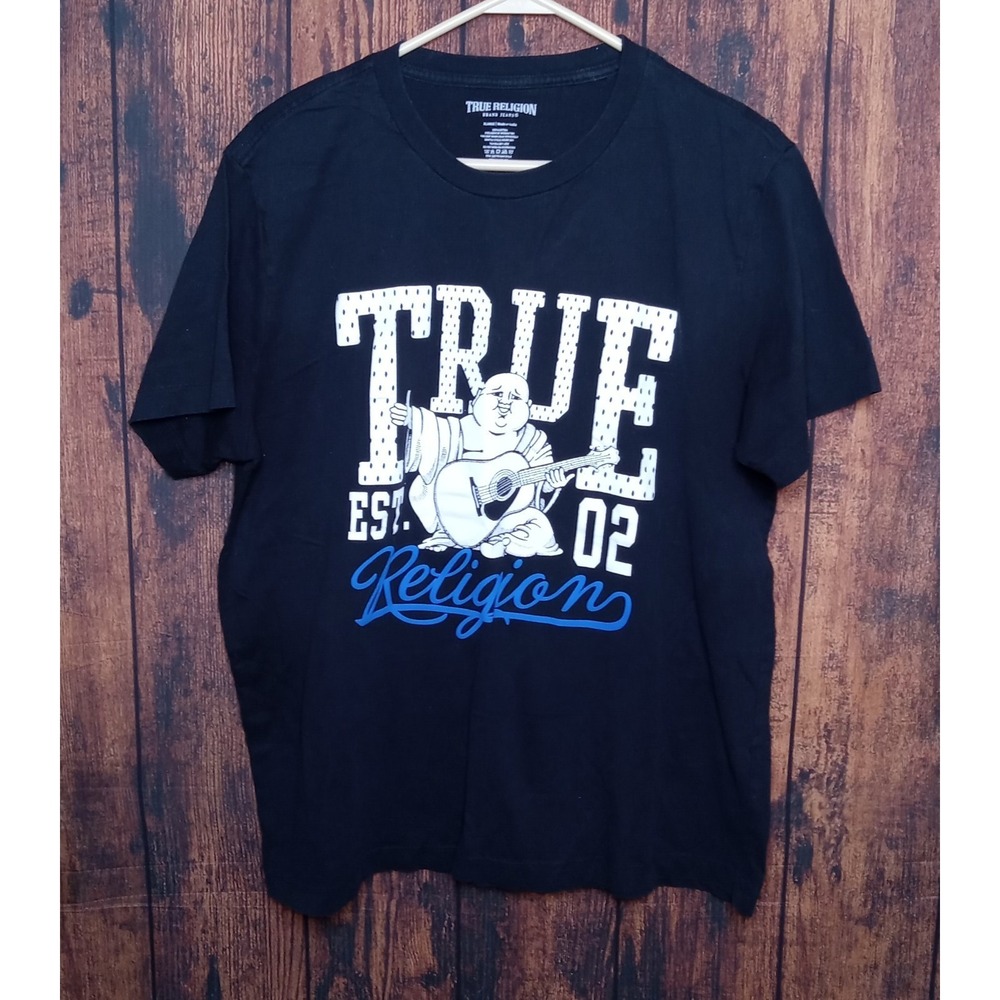 True Religion Men's Short Sleeve Crew Neck‎ T-Shirt Size XL Black